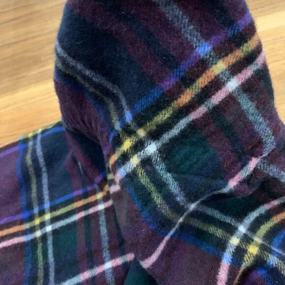 Luisa Brini Wool Plaid Fringe Poncho - Picture 8 of 9